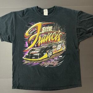 Vintage Steve Francis Dirt Track Late Model Tshirt Racing NASCAR Adult XL Grunge